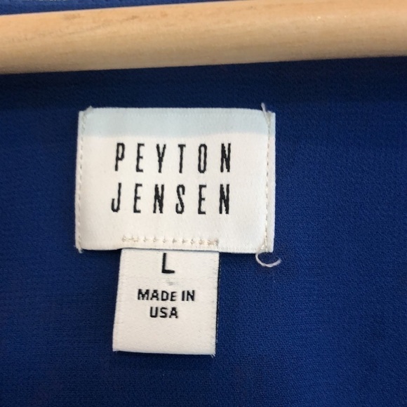 Peyton JENSEN Bri Blue Leopard Print Short Sleeve Shift Dress with Pockets - Picture 6 of 6